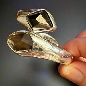 Robert Lee Morris SOHO Smoky Taupe Crystal Silver Bracelet